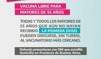 LA PROVINCIA DISPONE VACUNACIN LIBRE PARA MAYORES DE 55 AOS